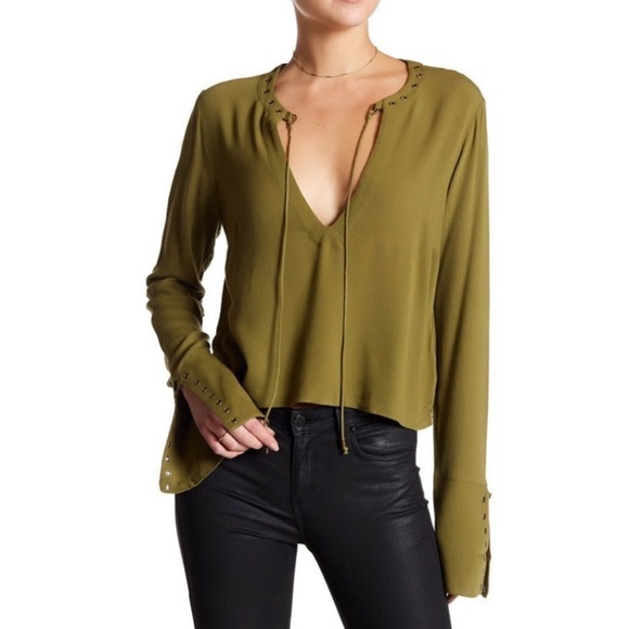 Free People Olive Nu Nu Jump Grommet Top - Picture 1 of 8